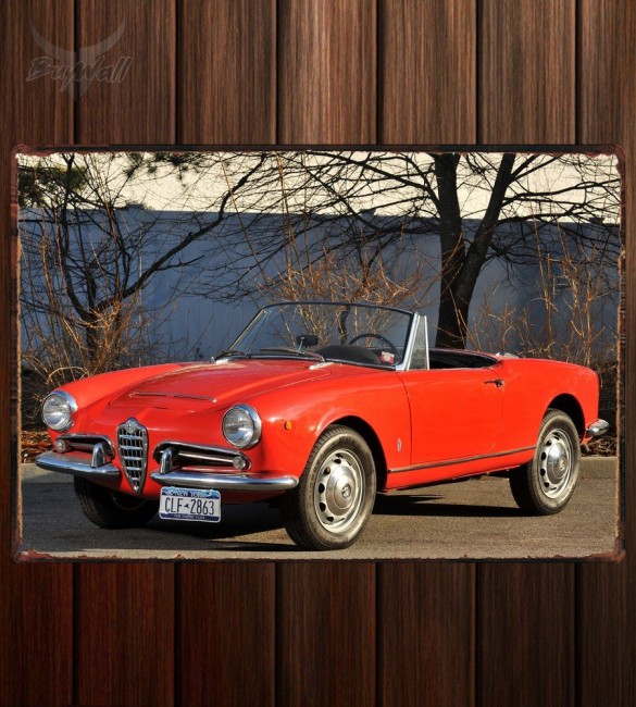 Металлическая табличка Alfa Romeo Giulia 1600 Spider Металлическая табличка Alfa Romeo Giulia 1600 Spider